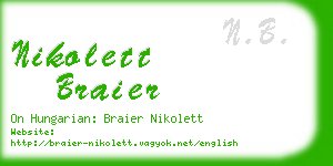 nikolett braier business card
